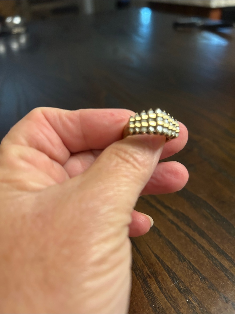 Gold-Tone Multi-Row CZ Stackable Ring#10K - Picture 2 of 2